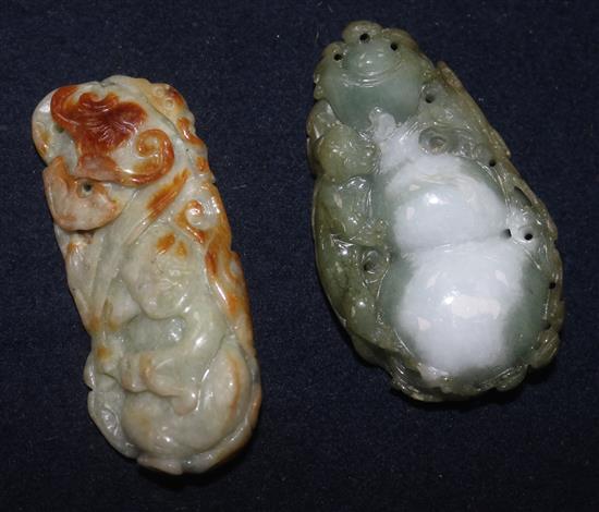 Two Chinese jadeite carvings